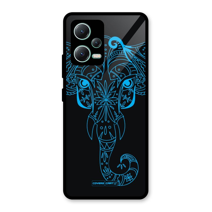Blue Elephant Ethnic Glass Back Case for Redmi Note 12 5G