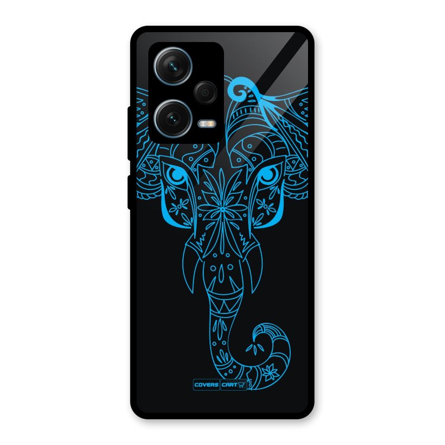 Blue Elephant Ethnic Glass Back Case for Redmi Note 12 Pro Plus 5G