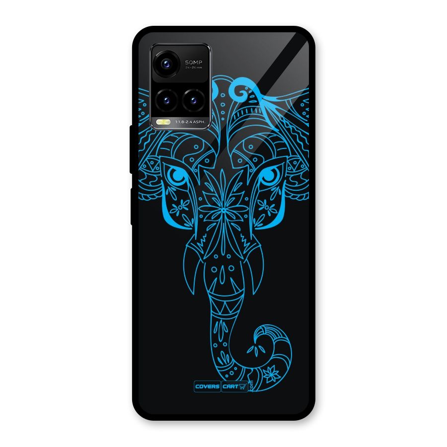 Blue Elephant Ethnic Glass Back Case for Vivo Y21T