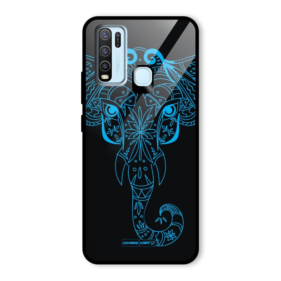 Blue Elephant Ethnic Glass Back Case for Vivo Y50