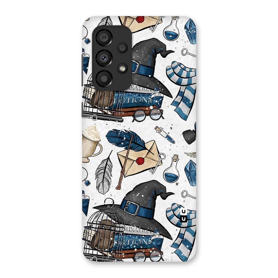 Blue Feather Hat Design Back Case for Galaxy A33 5G