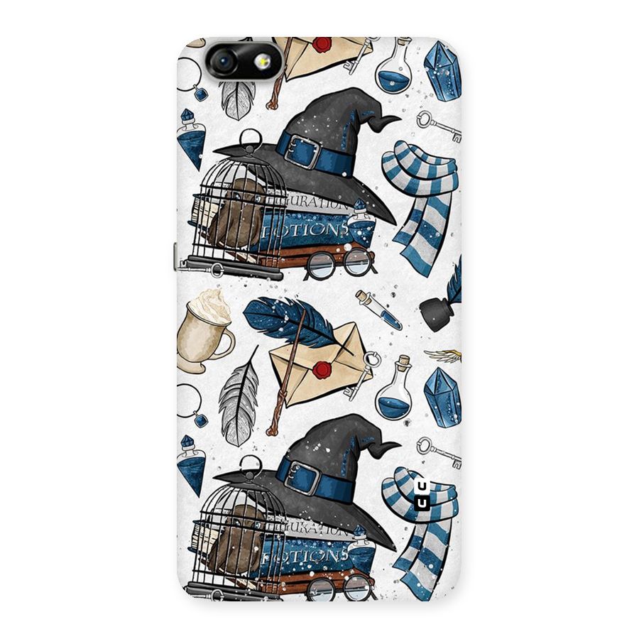 Blue Feather Hat Design Back Case for Honor 4X