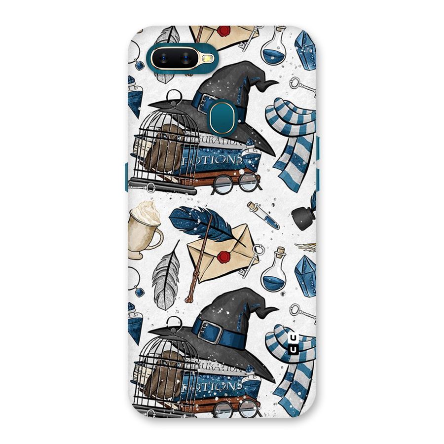 Blue Feather Hat Design Back Case for Oppo A11k