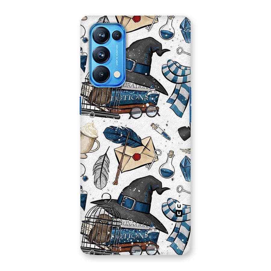 Blue Feather Hat Design Back Case for Oppo Reno5 Pro 5G