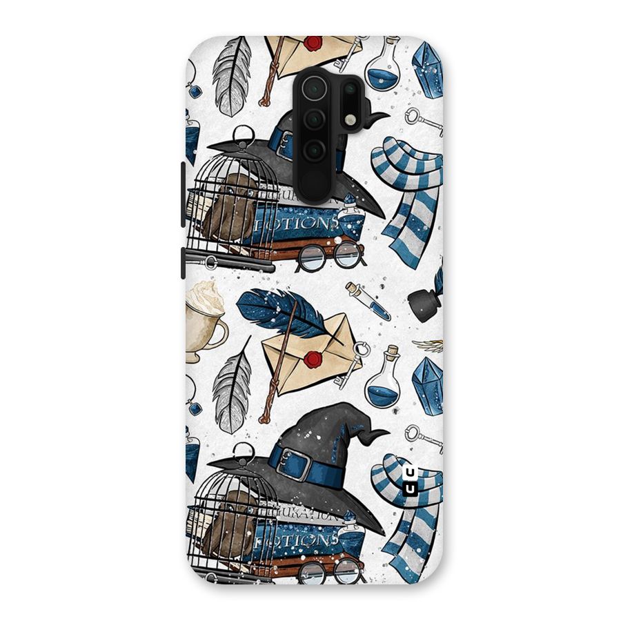 Blue Feather Hat Design Back Case for Poco M2