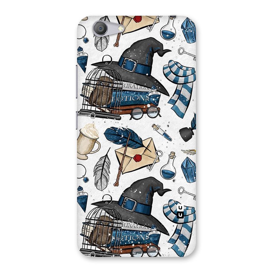 Blue Feather Hat Design Back Case for Vivo Y53