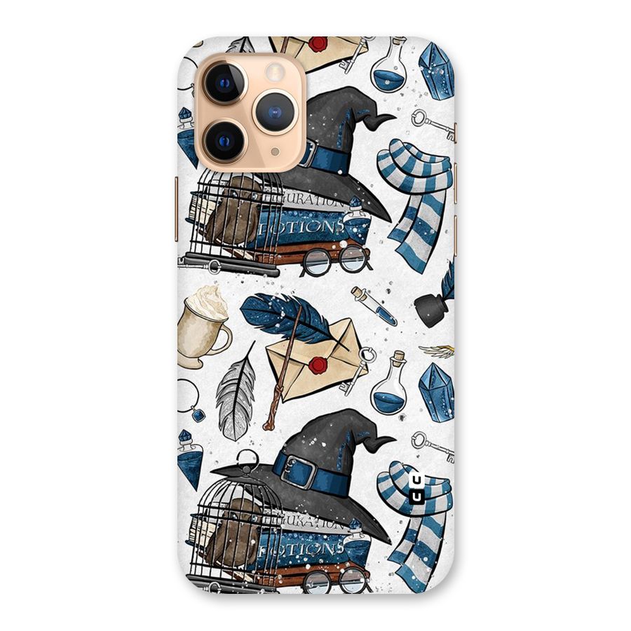Blue Feather Hat Design Back Case for iPhone 11 Pro