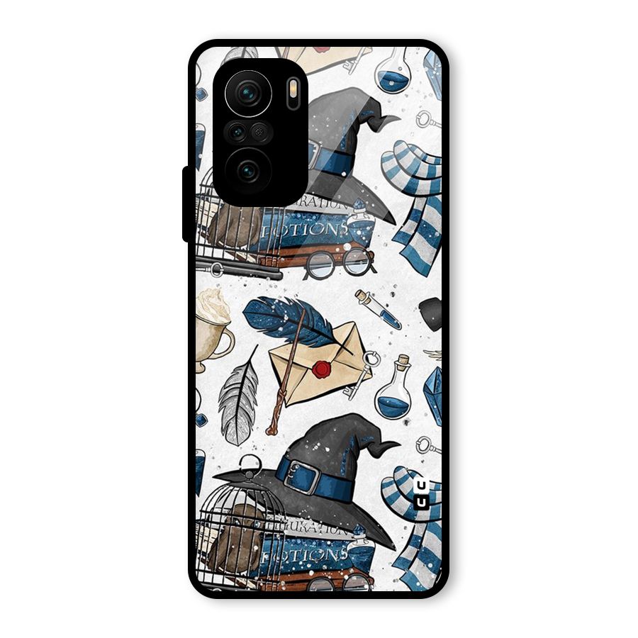 Blue Feather Hat Design Glass Back Case for Mi 11X Pro