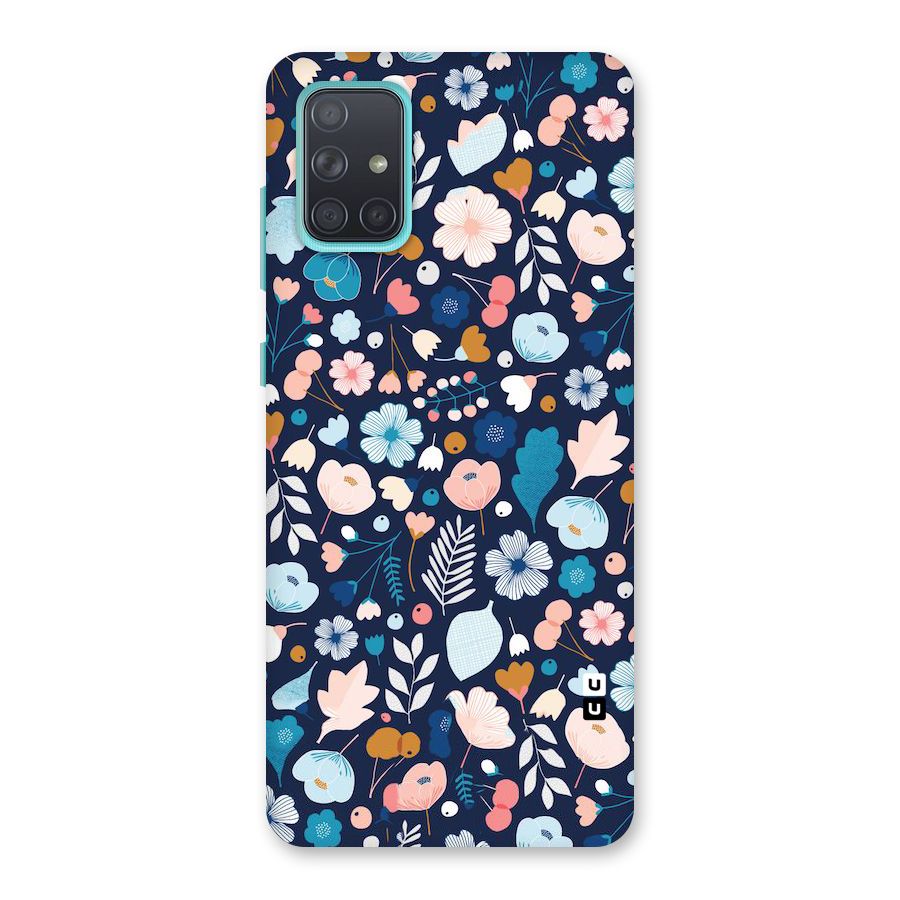 Blue Floral Back Case for Galaxy A71