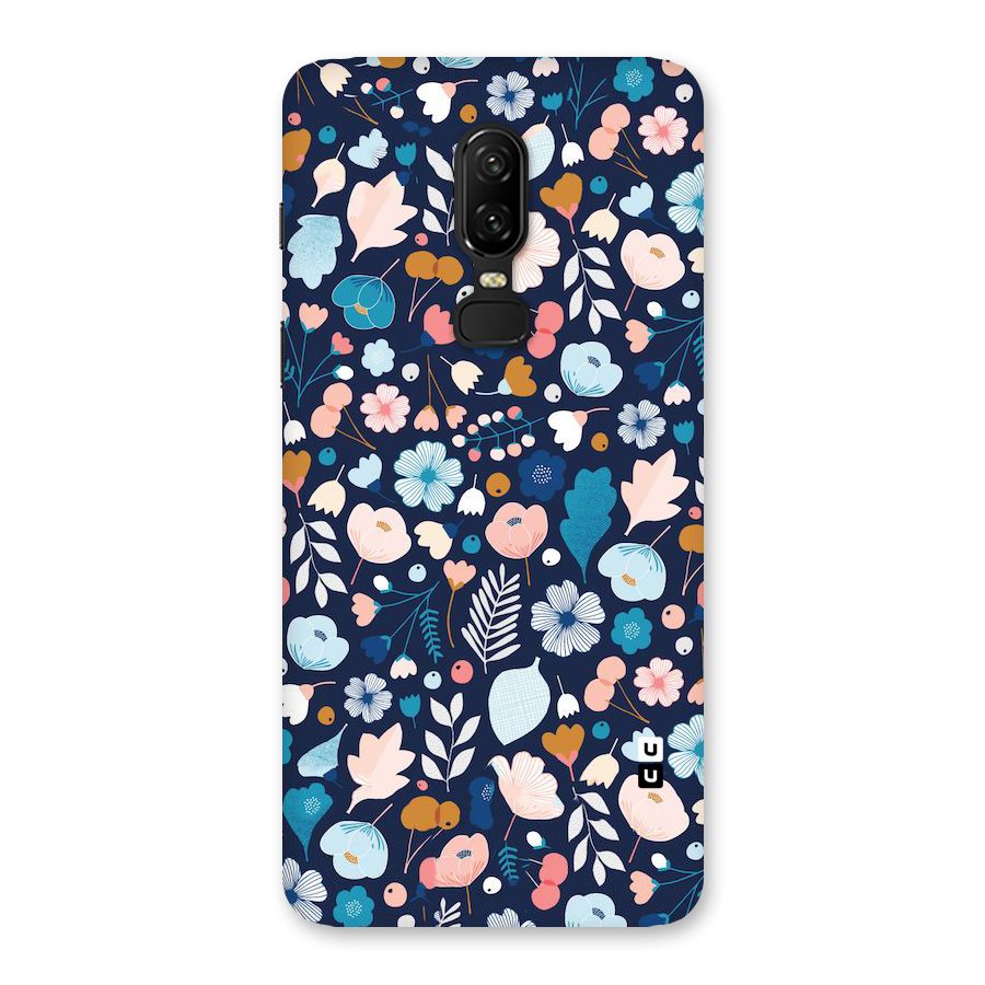 Blue Floral Back Case for OnePlus 6