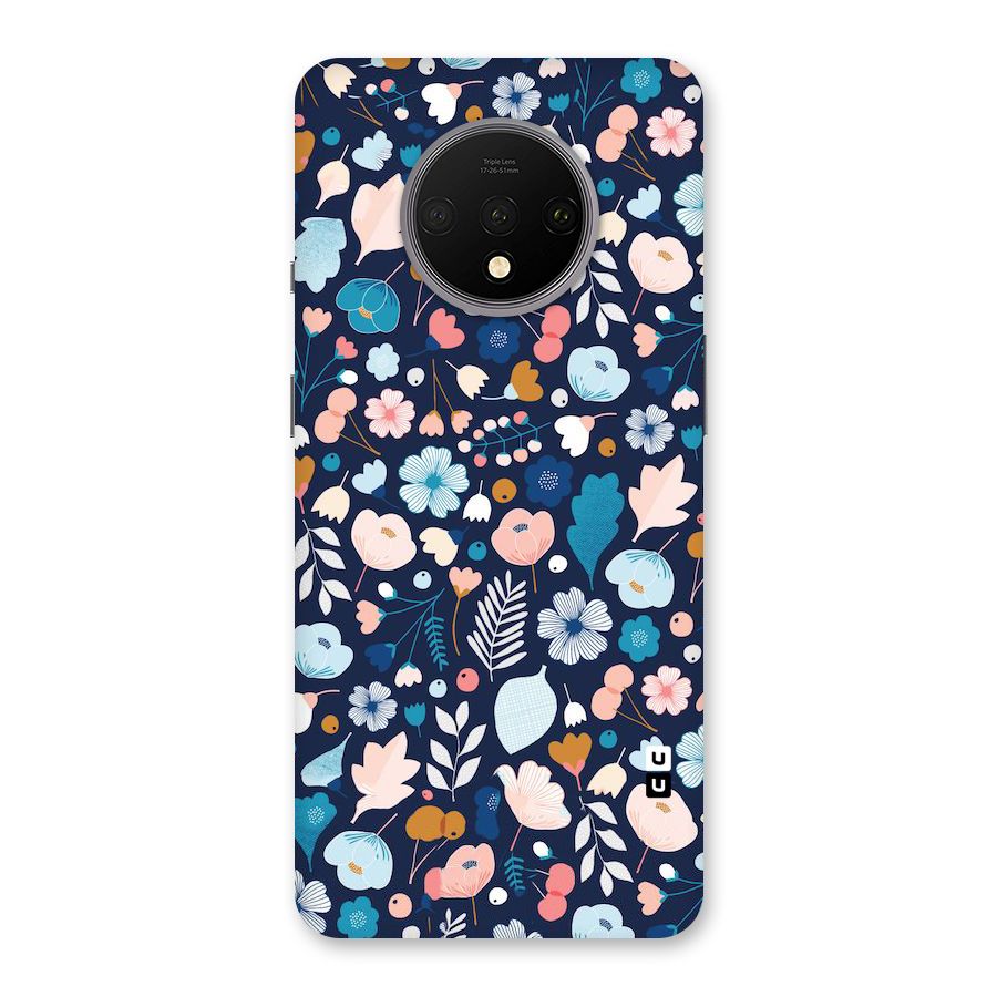 Blue Floral Back Case for OnePlus 7T