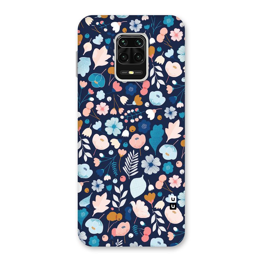Blue Floral Back Case for Redmi Note 9 Pro Max
