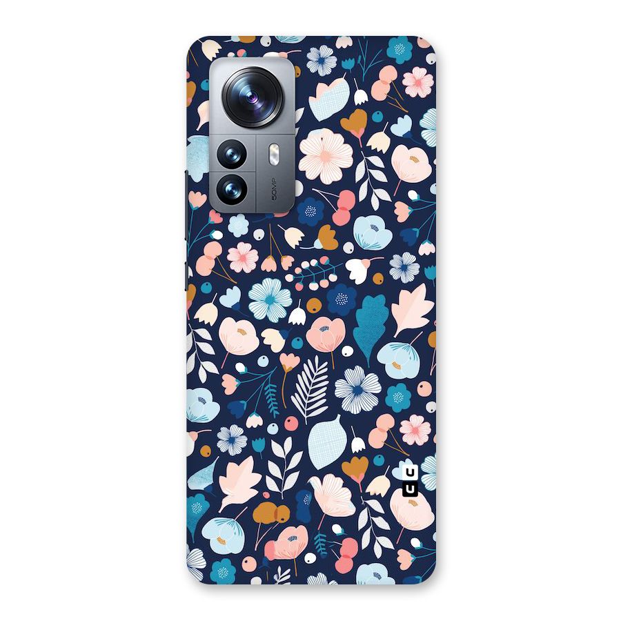 Blue Floral Back Case for Xiaomi 12 Pro
