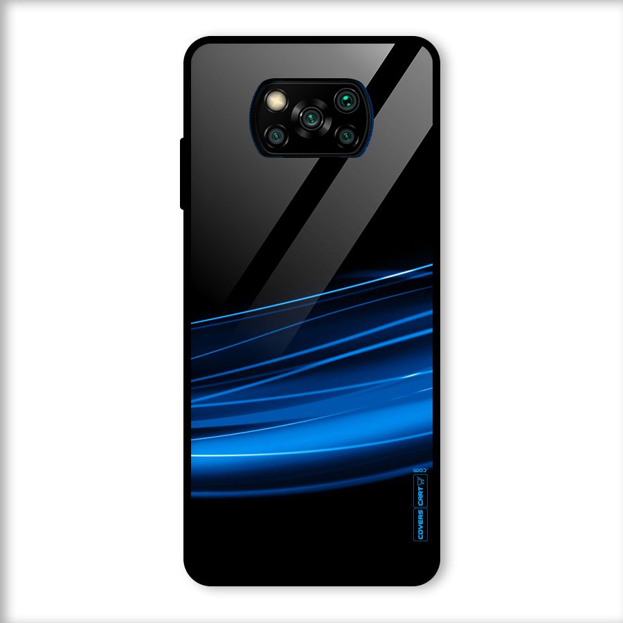 Blue Flow Glass Back Case for Poco X3