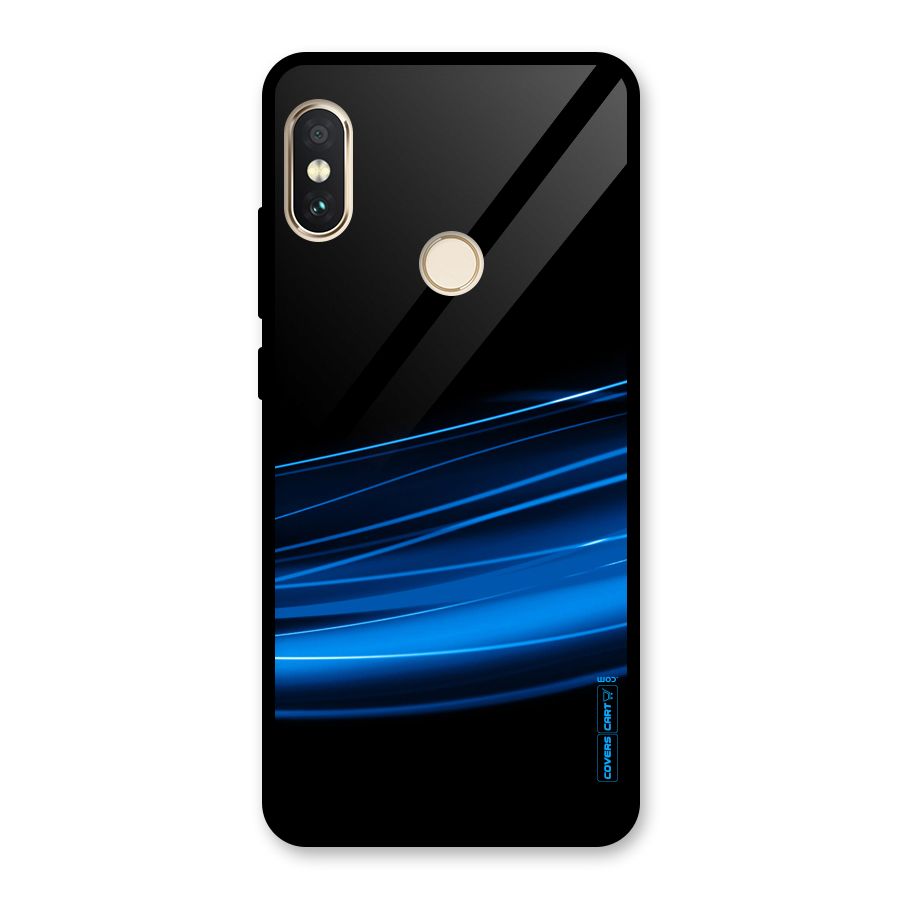 Blue Flow Glass Back Case for Redmi Note 5 Pro