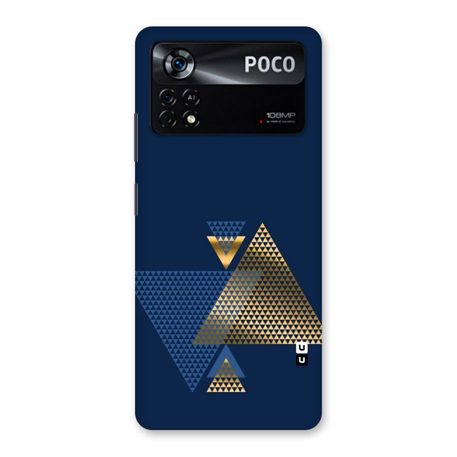 Blue Gold Triangles Back Case for Poco X4 Pro 5G