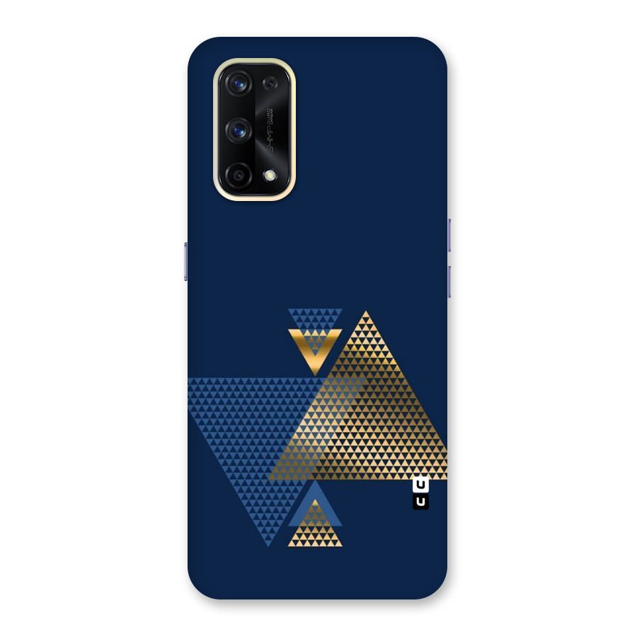 Blue Gold Triangles Glass Back Case for Realme X7 Pro