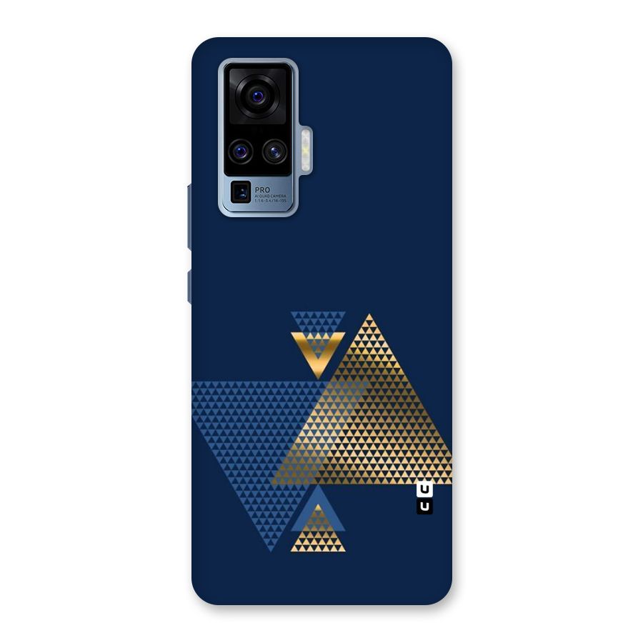 Blue Gold Triangles Back Case for Vivo X50 Pro