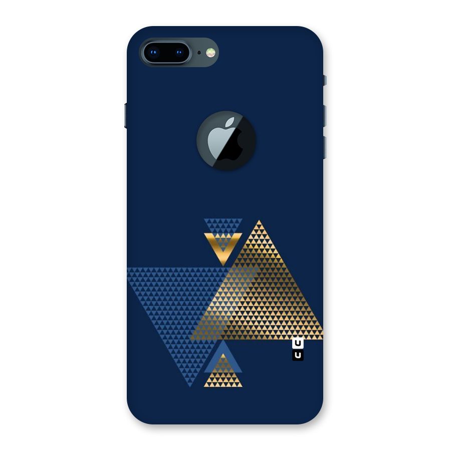 Blue Gold Triangles Back Case for iPhone 7 Plus Logo Cut