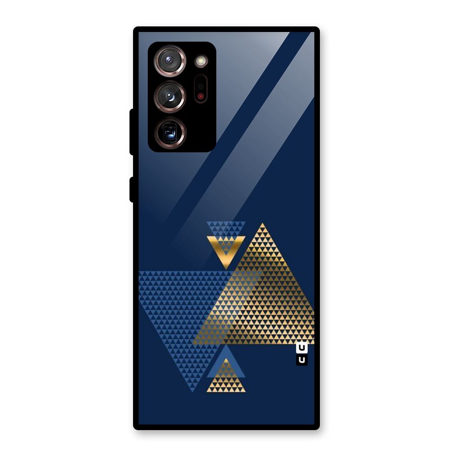 Blue Gold Triangles Glass Back Case for Galaxy Note 20 Ultra