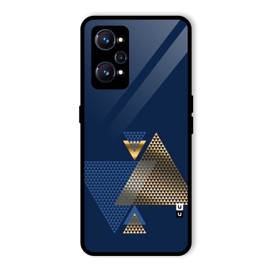 Blue Gold Triangles Glass Back Case for Realme GT 2