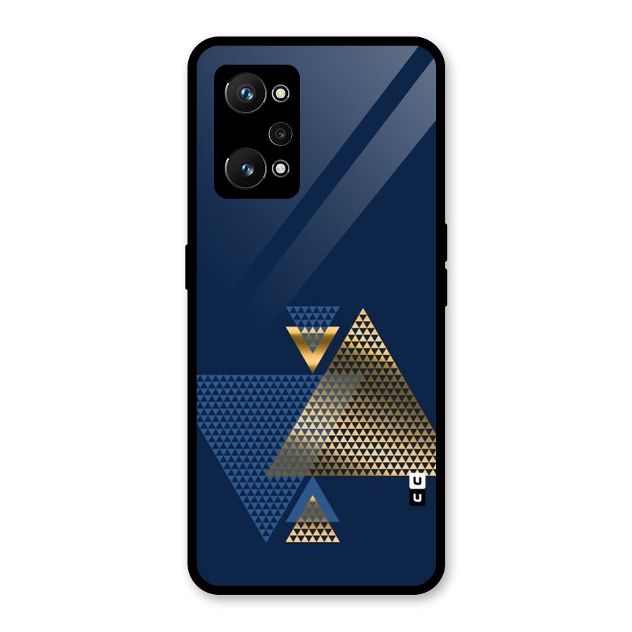 Blue Gold Triangles Glass Back Case for Realme GT Neo 3T