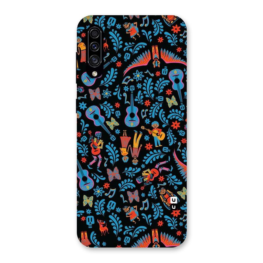 Blue Guitar Pattern Back Case for Galaxy A30s