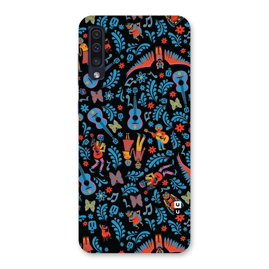 Blue Guitar Pattern Back Case for Galaxy A50s