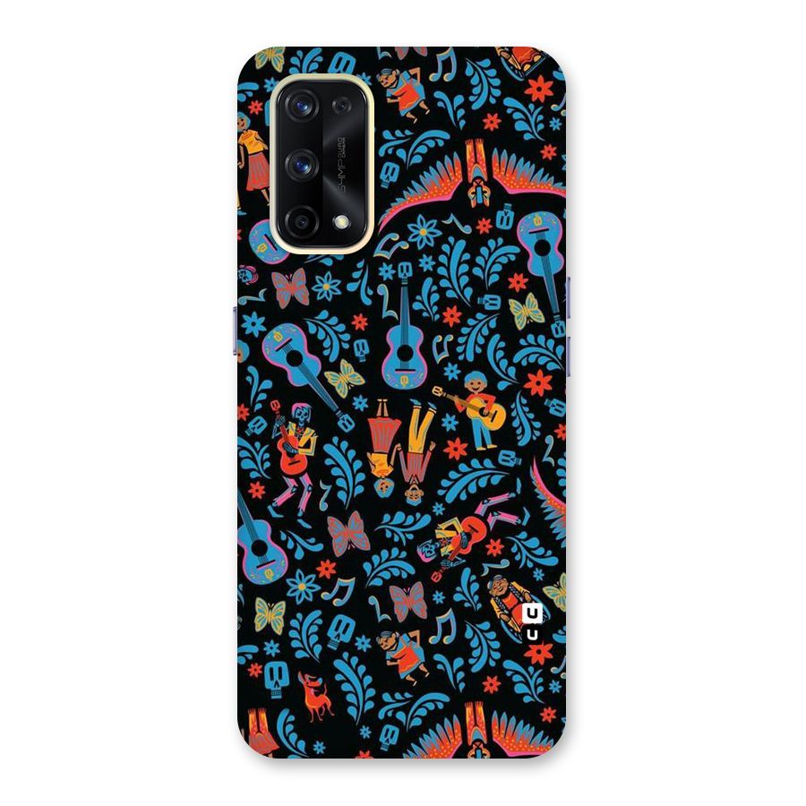 Blue Guitar Pattern Glass Back Case for Realme X7 Pro