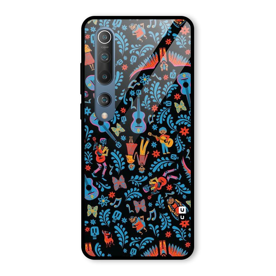 Blue Guitar Pattern Glass Back Case for Mi 10