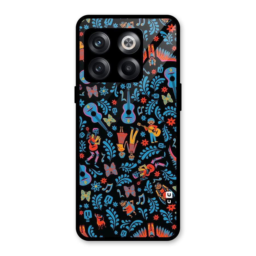 Blue Guitar Pattern Glass Back Case for OnePlus 10T
