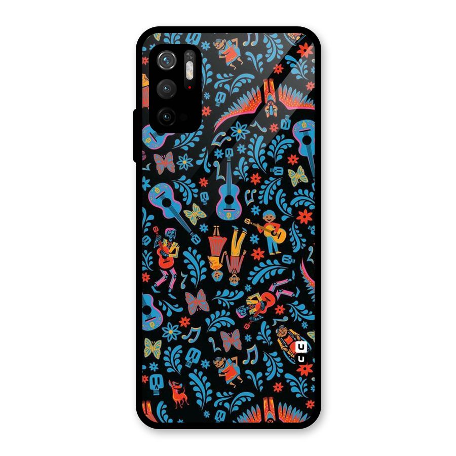 Blue Guitar Pattern Glass Back Case for Poco M3 Pro 5G
