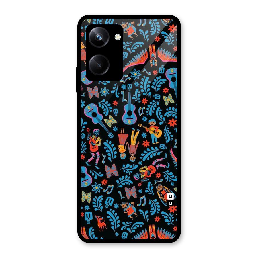Blue Guitar Pattern Glass Back Case for Realme 10 Pro