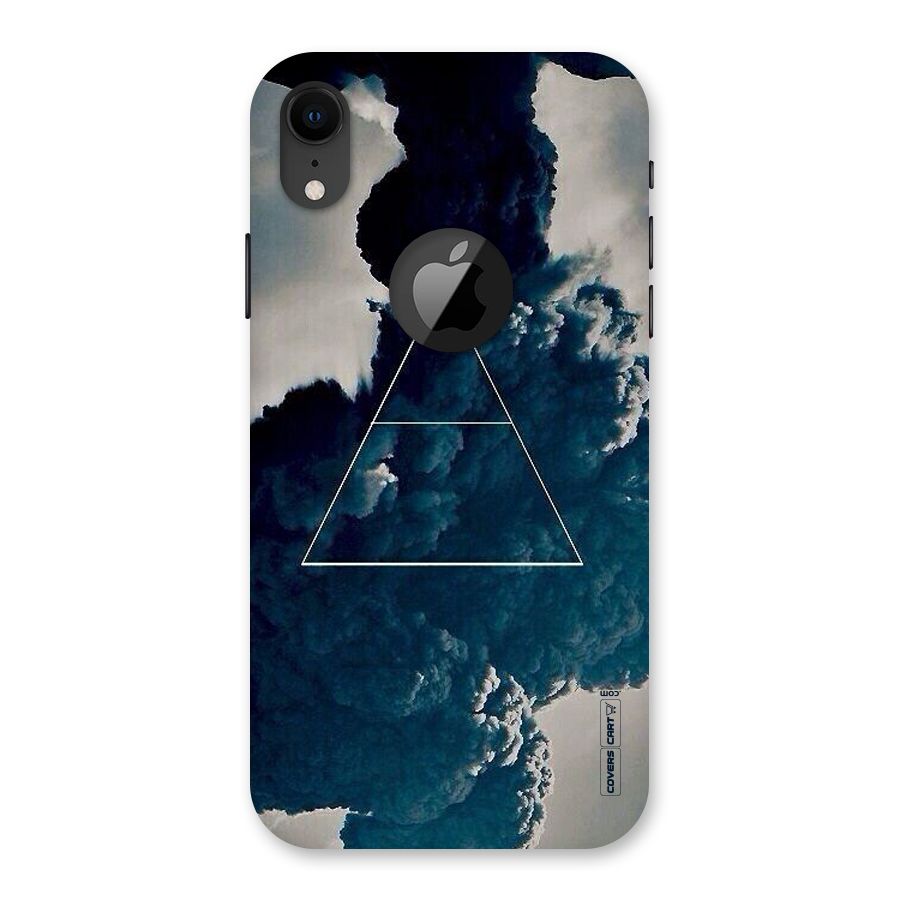 Blue Hue Smoke Back Case for iPhone XR Logo Cut