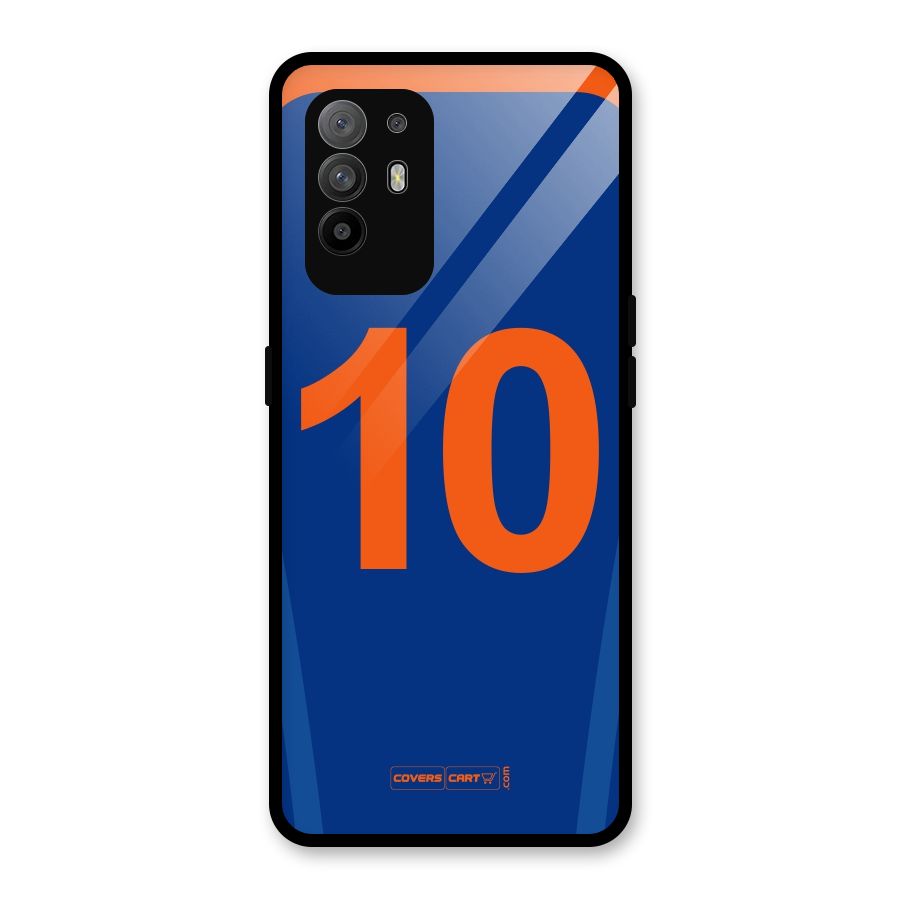Blue Jersey Glass Back Case for Oppo F19 Pro Plus 5G