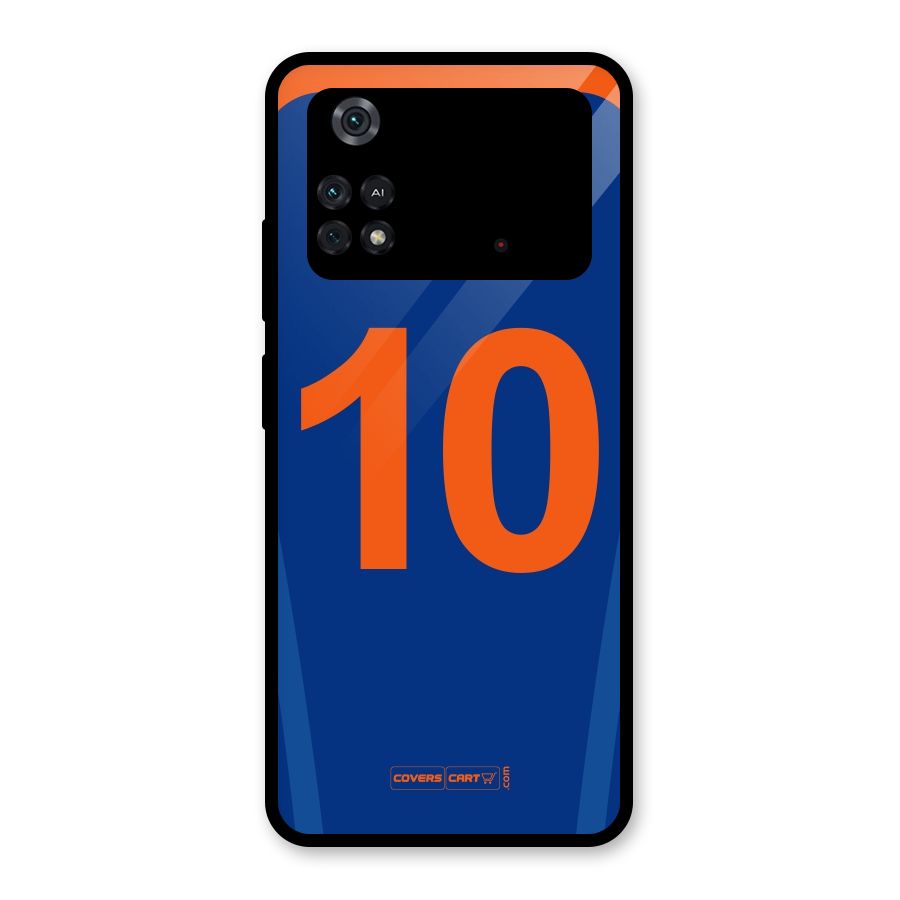 Blue Jersey Glass Back Case for Poco M4 Pro 4G