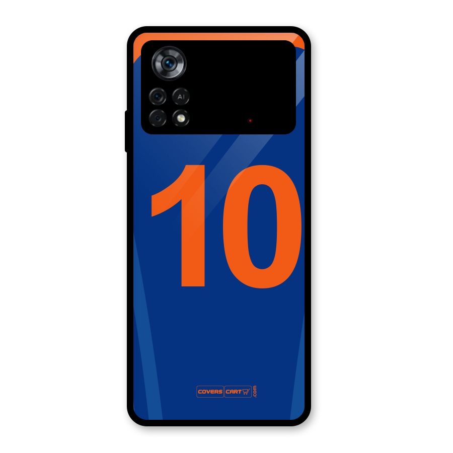 Blue Jersey Glass Back Case for Poco X4 Pro 5G