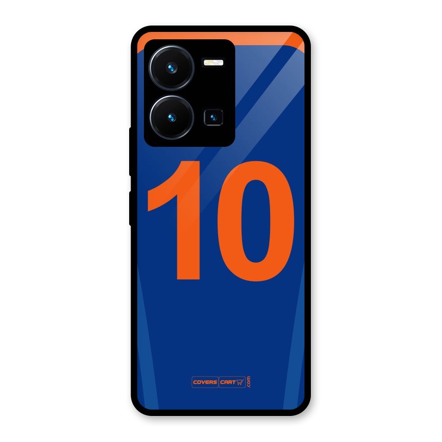 Blue Jersey Glass Back Case for Vivo Y35