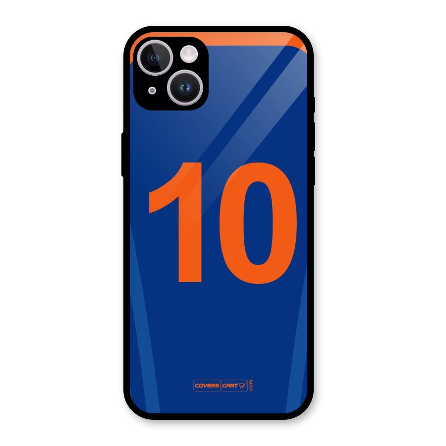 Blue Jersey Glass Back Case for iPhone 14 Plus
