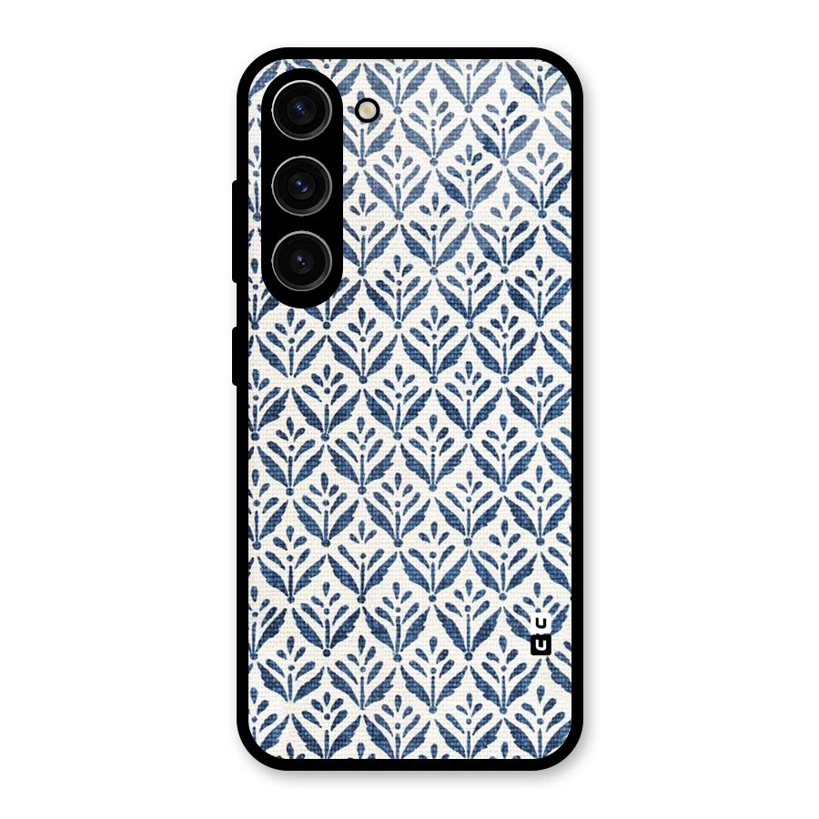 Blue Leaf Glass Back Case for Galaxy S23