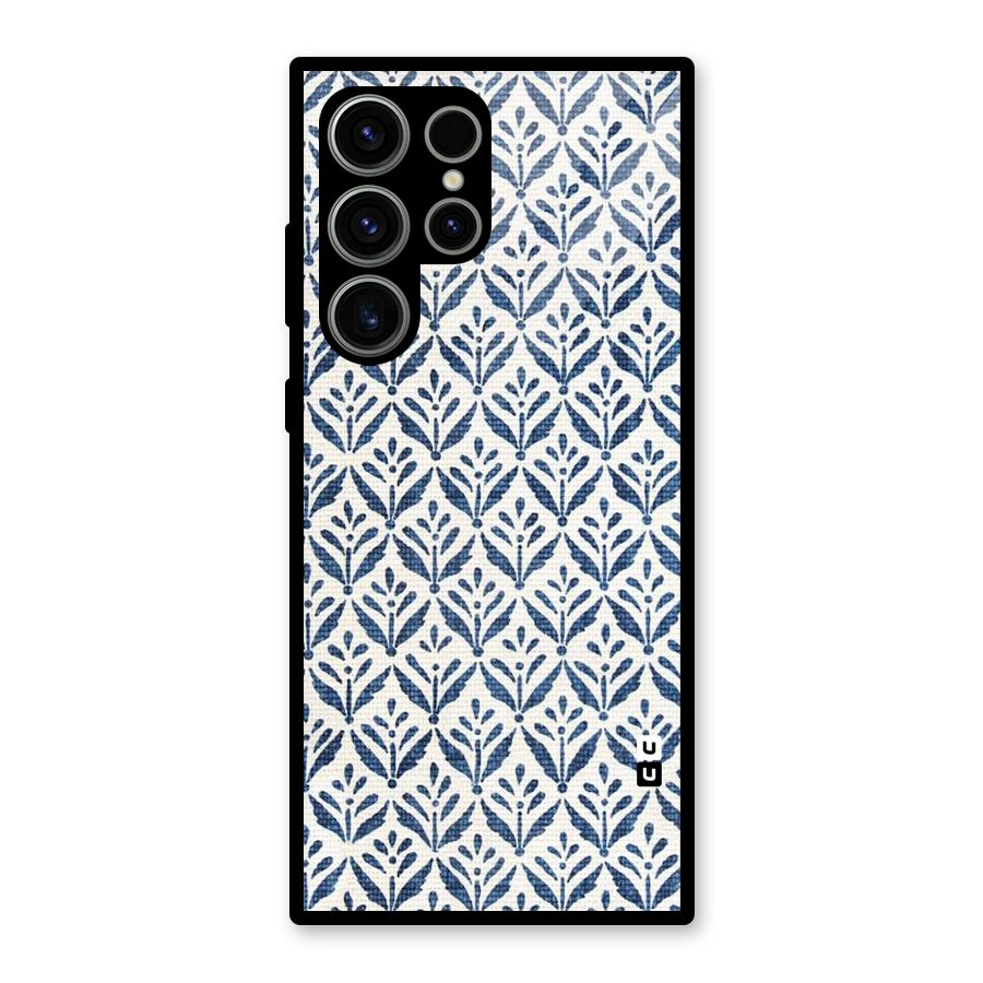 Blue Leaf Glass Back Case for Galaxy S23 Ultra