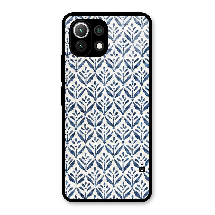 Blue Leaf Glass Back Case for Mi 11 Lite NE 5G
