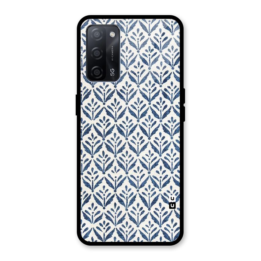 Blue Leaf Glass Back Case for Oppo A53s 5G