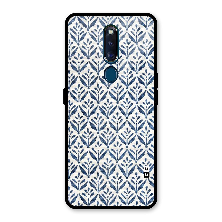 Blue Leaf Glass Back Case for Oppo F11 Pro