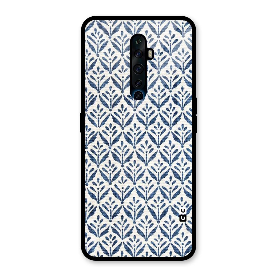 Blue Leaf Glass Back Case for Oppo Reno2 F