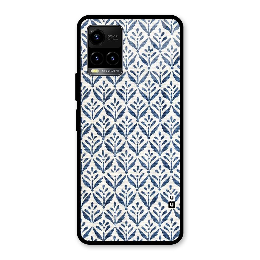 Blue Leaf Glass Back Case for Vivo Y21A