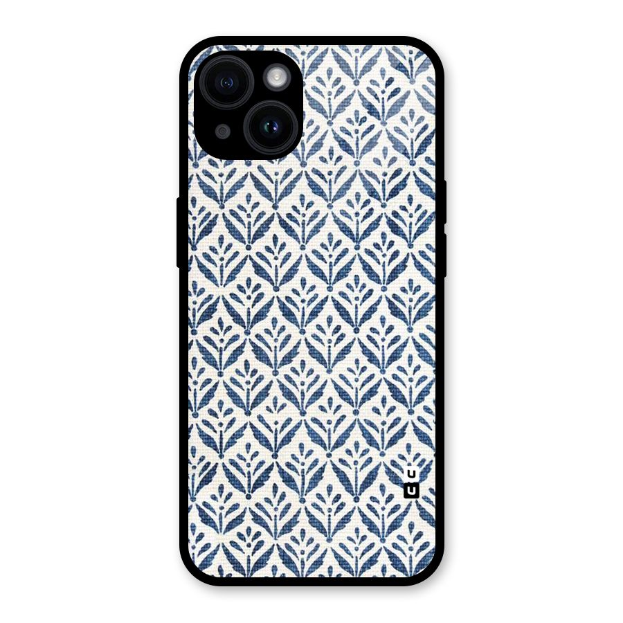 Blue Leaf Glass Back Case for iPhone 14