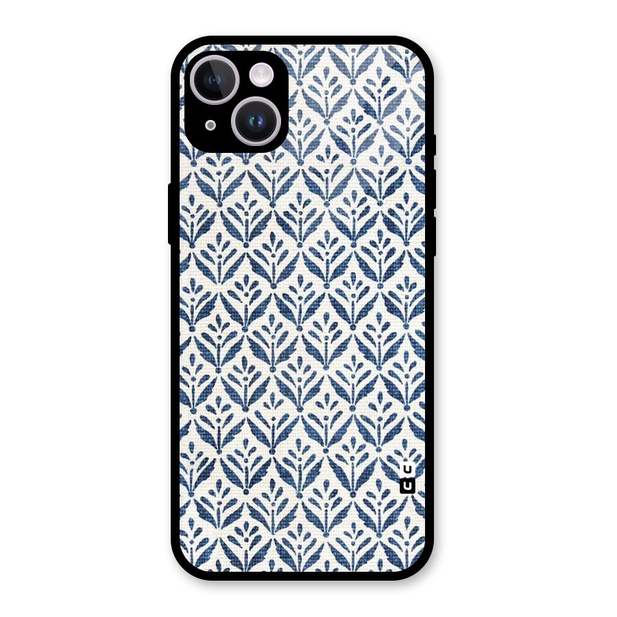 Blue Leaf Glass Back Case for iPhone 14 Plus