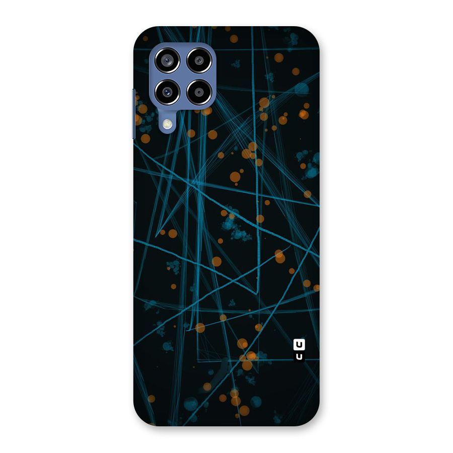 Blue Lines Gold Dots Back Case for Galaxy M53 5G