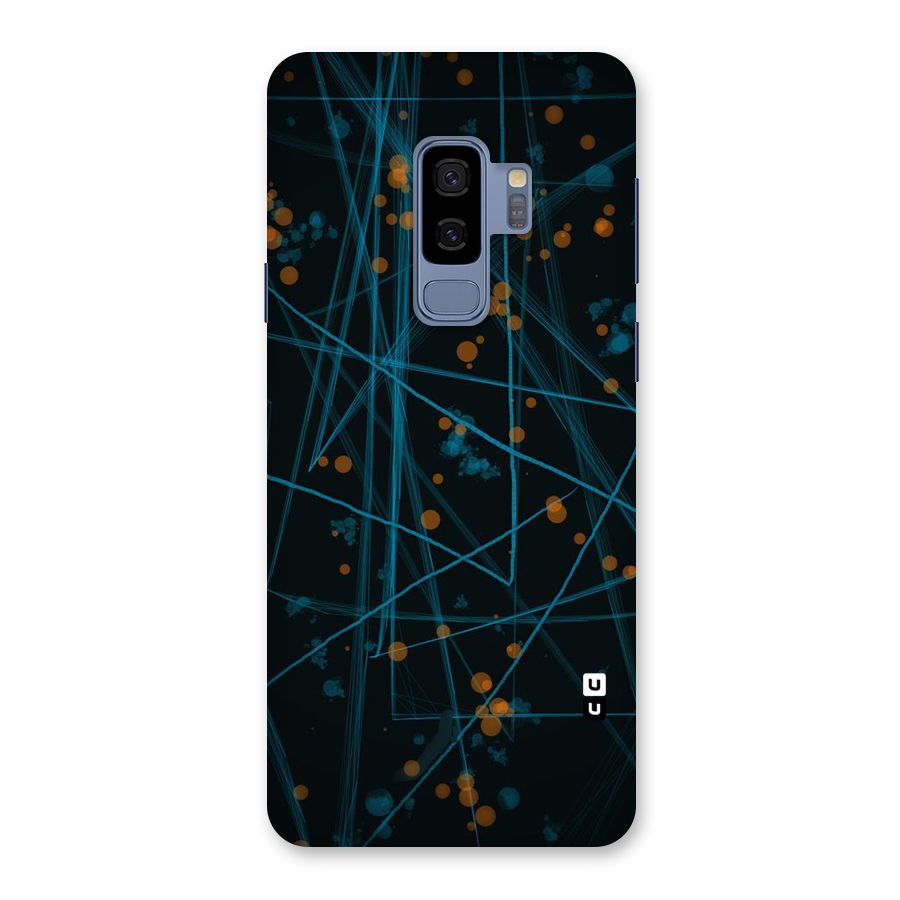 Blue Lines Gold Dots Back Case for Galaxy S9 Plus